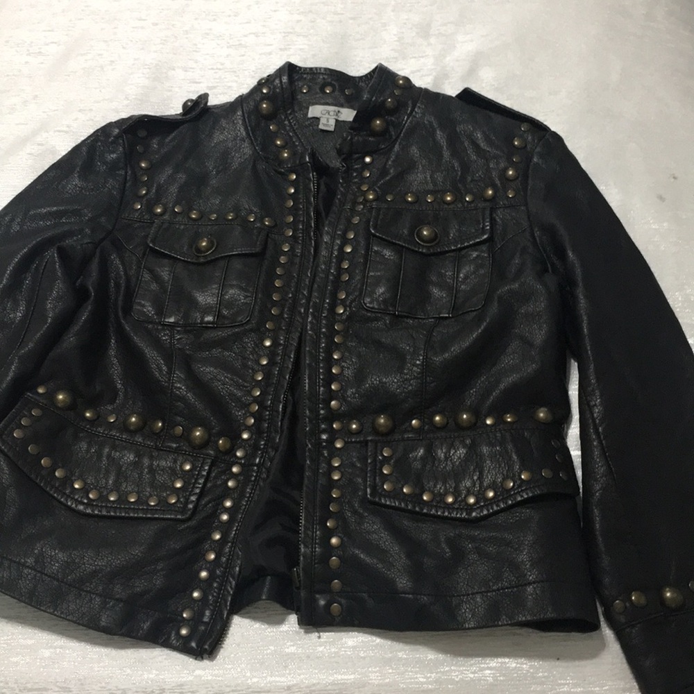 Leather studded jacket
